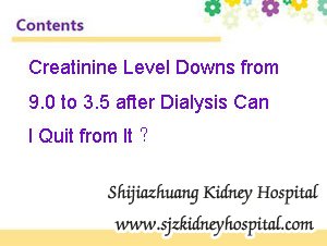 Creatinine Level Downs from 9.0 to 3.5 after Dialysis Can I Quit from It