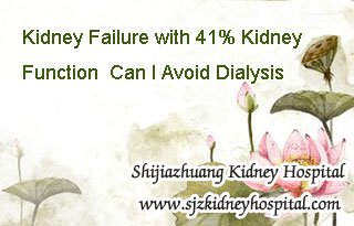 Kidney Failure with 41% Kidney Function  Can I Avoid Dialysis