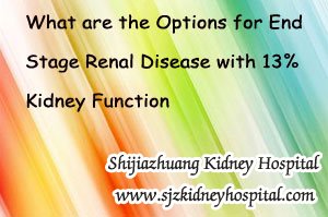 What are the Options for End Stage Renal Disease with 13% Kidney Function